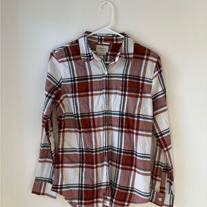 Plaid Shirt - Red and White